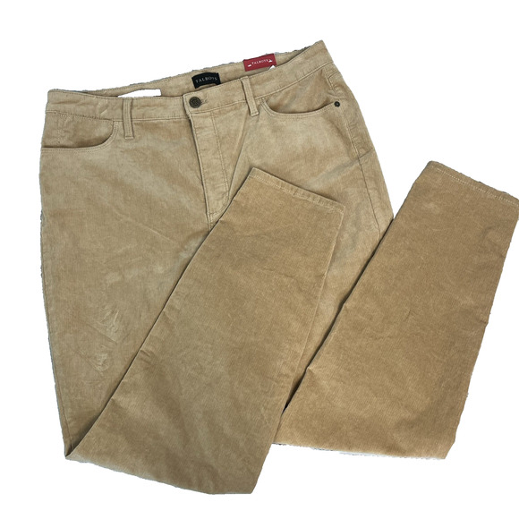 Talbots Corduroy Jegging Pants sz 14 Curvy Khaki Stretch High Waist Skinny Ankle - Picture 1 of 9